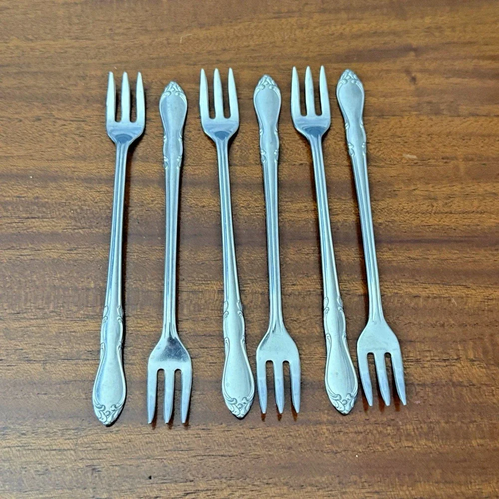 Oneida HOMESTEAD Cocktail/Shrimp Forks Simeon L George H Rogers‎ set of 6